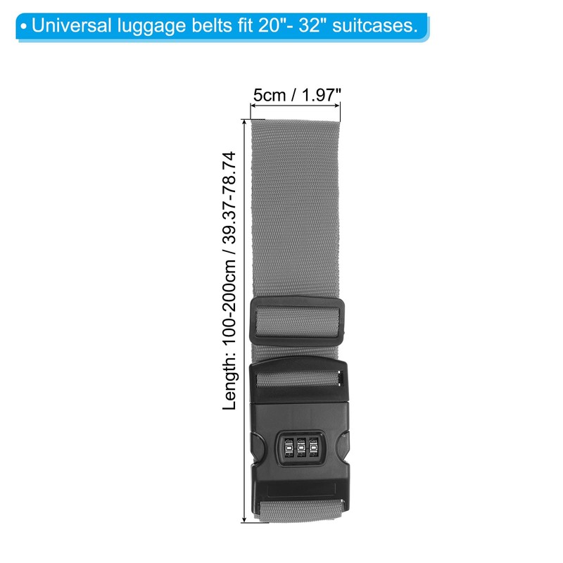 PATIKIL Luggage Straps, Suitcase Straps Adjustable Luggage Belts Strap with