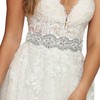 Vintage Designer Wedding Dress Bridal Appliqué Sash Belt Rhinestone Crystal