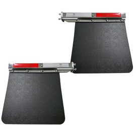BST BSSP 2PCS Black Straight Loaded Mud Flap Hanger Bracket Set&Semi Truck Trailer Duty Mud Flap 24"x30",1-1/8" 1.125" Bolt Spacing,Commercial Truck Heavy Duty HD Mudflap, Right & Left Side