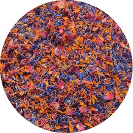 Scash 1 Ounce - Spring Flower Blend – Edible flowers - Rose, Blue Cornflower and Marigold - All natural, Culinary grade Delights Premium Quality - Perfect for Beverages, Cakes dried flowers for candle making 100% Natural - flower sprinkles