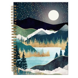 Spiral Journal Notebook,A5 Hardcover Lined Journals for Women Girl 6 x 8.3 in,120 Pages Thick Paper,Cute College Ruled Writing Notebook for Gifts Office Work School(Abstract Landscape Mountain)