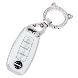 ZANEKO New Lukes Pro Pilot e-POWER Key Case, Compatible with Nissan, New Serena, C28 Series, SERENA Key Cover (Cute Cat Ears, White)