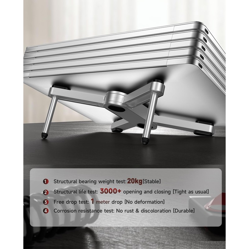 Foldable Laptop Stand for Desk: Portable Aluminum Computer Stand -