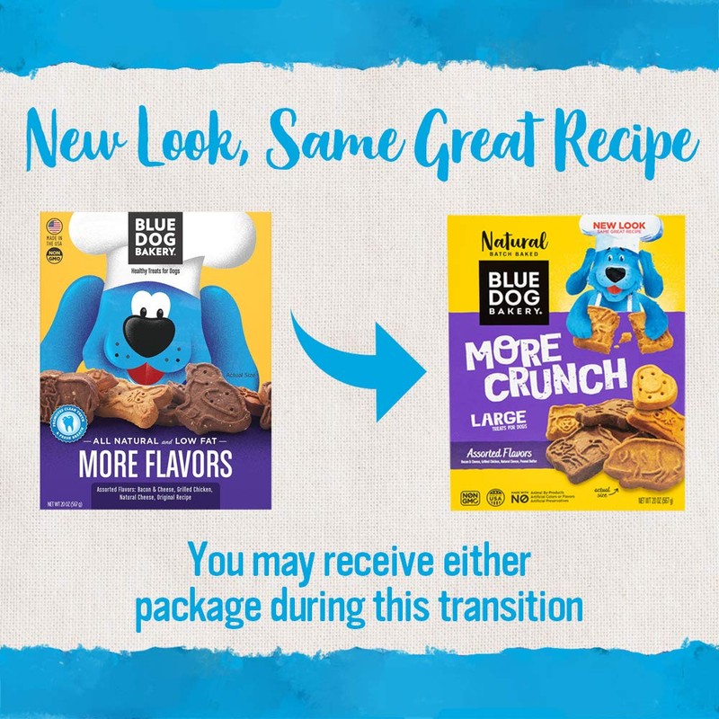 Blue Dog Bakery Natural Dog Treats, More Crunch Large, Assorted