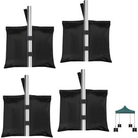 LINSOCLE Sandbags for Weighting, Set of 4 Gazebo Weights Made of 800D Oxford Fabric, Ideal for Tent Attachment, Parasols and Display Stands