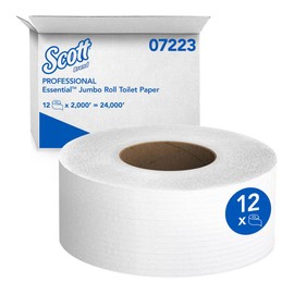 Kimberly-Clark 07805 White SCOTT JRT Jr. Bathroom Tissue, 2 Ply, 3.55" W x 2000' L (Pack of 12)