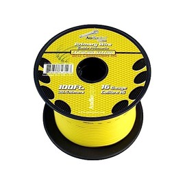 Best Connections 100' Feet 16 GA Gauge AWG Yellow Primary Remote Wire Car Power Cable by Audiopipe