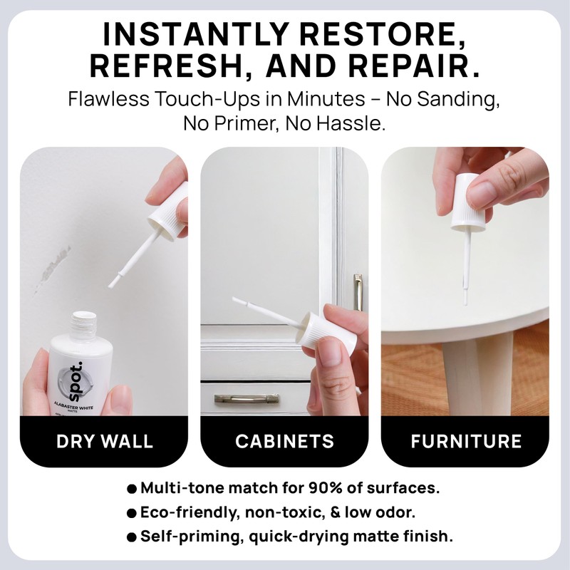 spot. Touch-Up Paint | Matte Finish for Cabinets, Walls, Doors