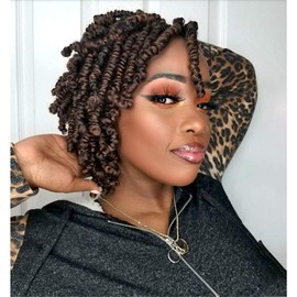 TOYOTRESS Bob Spring Twist Crochet Hair - 10 inch 7Pcs (140 strands) Ombre Brown Cute & Versatile Pre-twisted Spring Twists Crochet Braids Synthetic Braiding Hair Extension (10inch,T30)