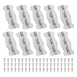 PATIKIL Small Vintage Box Hinges 2 Inch, 10 Pack 90-Degree Butterfly Decorative Hinges Jewelry Box Hardware with Screw for Cabinet Wooden Box Drawer Craft, Silver