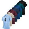 ZITY 7 Pack Mens Polo Shirts with Pocket Moisture Wicking Short Sleeve Outdoor Golf Athletic Work Multipack Shirts