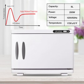 LKT COBTAC Hot Towel Warmer,8L Towel Warmer Cabinet Medium Capacity Esthetician Warmer Heater for Facial Spa, Beauty Salon or Personal Home Use