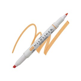 Zebra Mildliner Double Ended Pastel Highlighter Orange