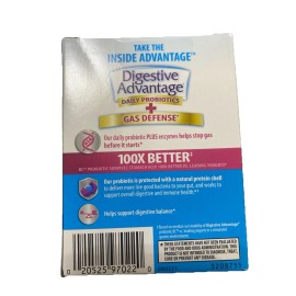 Digestive Advantage Fast Acting Enzymes Daily Probiotic Gas Defense- 32 Capsules