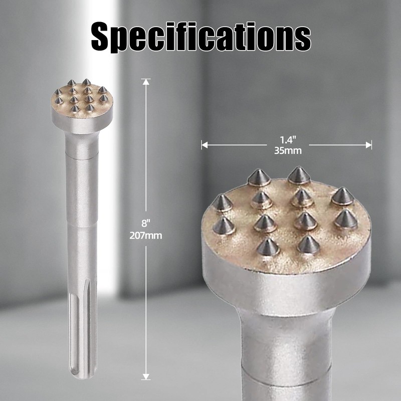 Vearter SDS Max Bushing Tool 12 Tips, 8'' X 1.4''