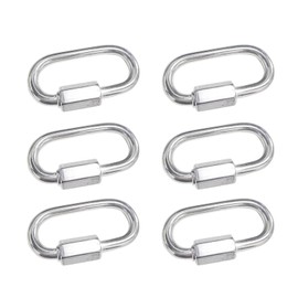 LZZEM 6Pcs Quick Chain Links Carabiner Duty Stainless Steel Chain Connectors Quick Link Screw Lock for Home Camping Climbing Hiking Traveling（M4）