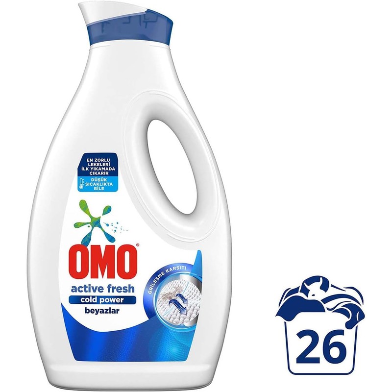 Omo Liquid Active Fresh Detergent Whites 1690mL