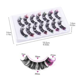 FOMIYES 7pairs Faux Lashes Vibrant False Eyelash Extensions for Creative Makeup Looks for Parties Weddings and