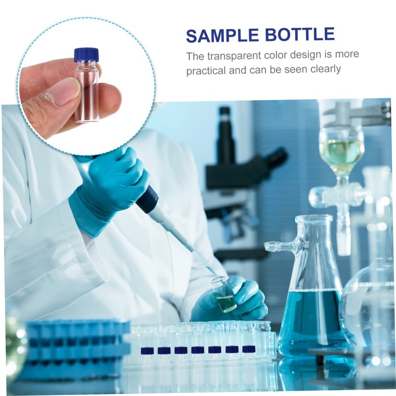 Ciieeo 100Pcs Sample Vials with Transparent Chromatography Bottles for Lab