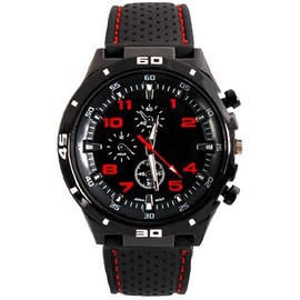 Men's GT Racer Sport Watch Military Pilot Aviator Army Style Black Silicone Mens Watch