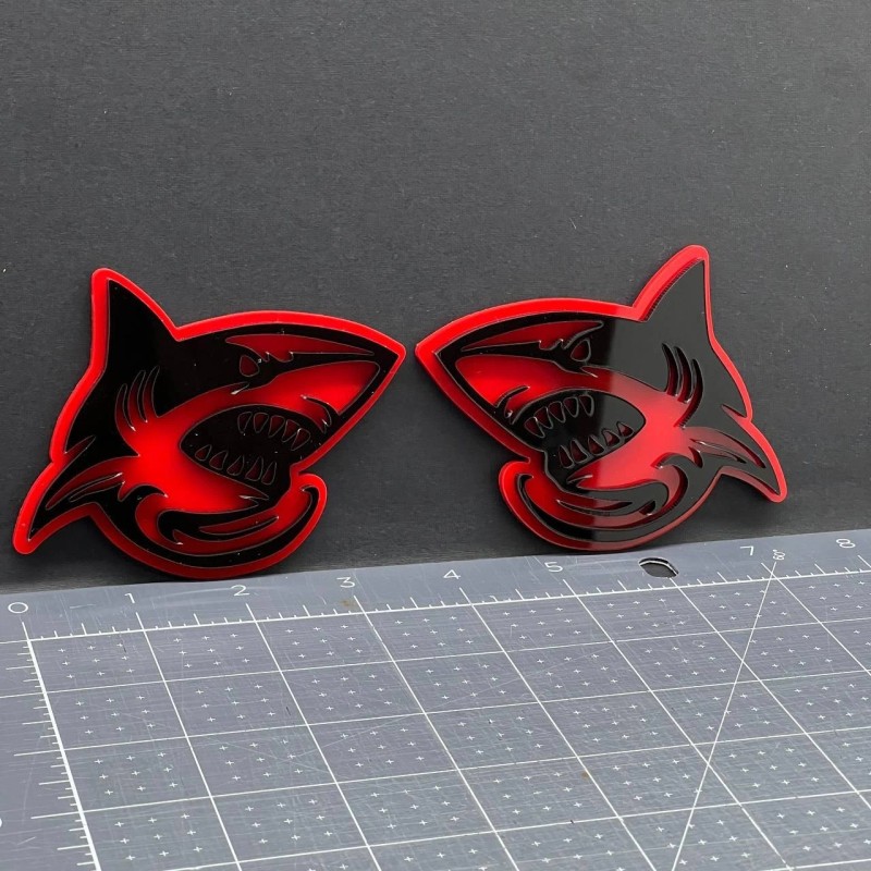 Emblem Badge 2PCS Shark Emblem Badges – 3D Aggressive Racing