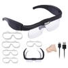 Professional Magnifying Glasses Headset with 5 Detachable Lenses 0.75X-4.0X &