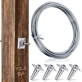 4 Pcs Anchor Wire Vise Anchor Vise Grape Trellis 12.5 Gauge Metal Wire Galvanized Solid Wire for Tightening 12.5 Gauge Wire to Build Trellises, Vineyards, Fences and Arbors