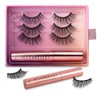 Pestañas Magnéticas Premium EVERBELLE 3pack + Delineador Queen