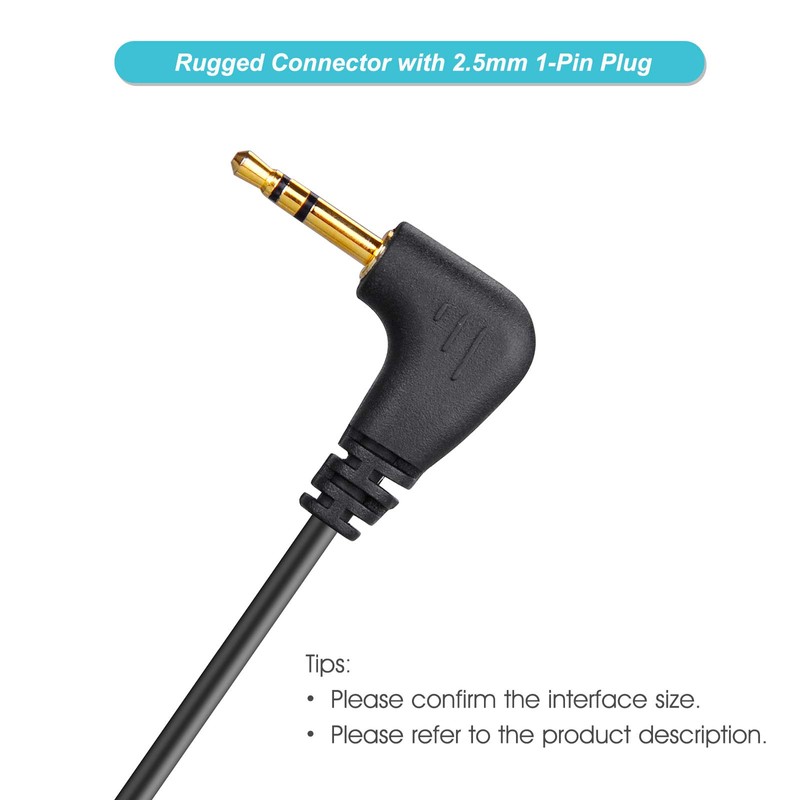 COMMIXC 2-Pack Walkie Talkie Earpieces with Mic PTT, 2.5mm 1-Pin