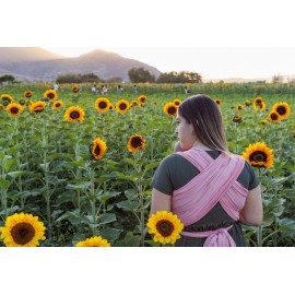 Mae Baby Rebozo Fular Elástico Bebé Feliz Portabebe Ergonomico Color Rosa Palo con Gorrito Bebé Set Fular elástico Talla UNITALLA