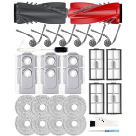 Yivy Replacement Parts Kit for Roborock Saros 10R Robot Vacuum - 29pc Maintenance Bundle: 2 Roller Brushes, 6 Side Brushes, 4 Filters, 8 Mop Pads, 6 Dust Bags + Tools | OEM Compatible & Precision Fit