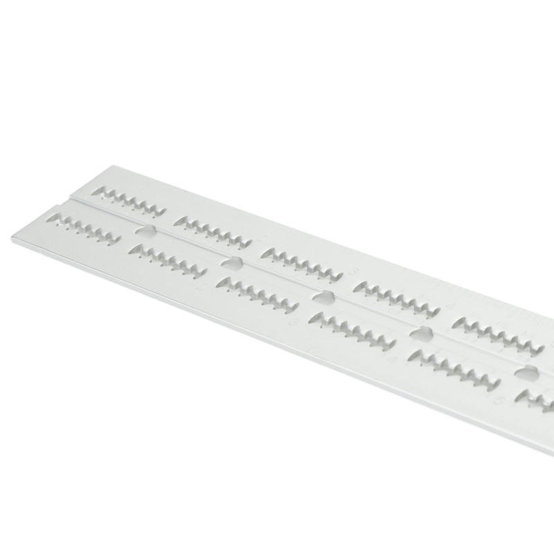 18 Inch Woodworking Edge Ruler with Fixator Serrated Design Angle