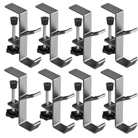 FENRISOLUTE 2-in-1 Adjustable Christmas Stocking and Garland Hangers, Heavy Duty Metal Mantel Hooks, No Drill Stocking Holders, Garland Decorations (Silver-8PCS)
