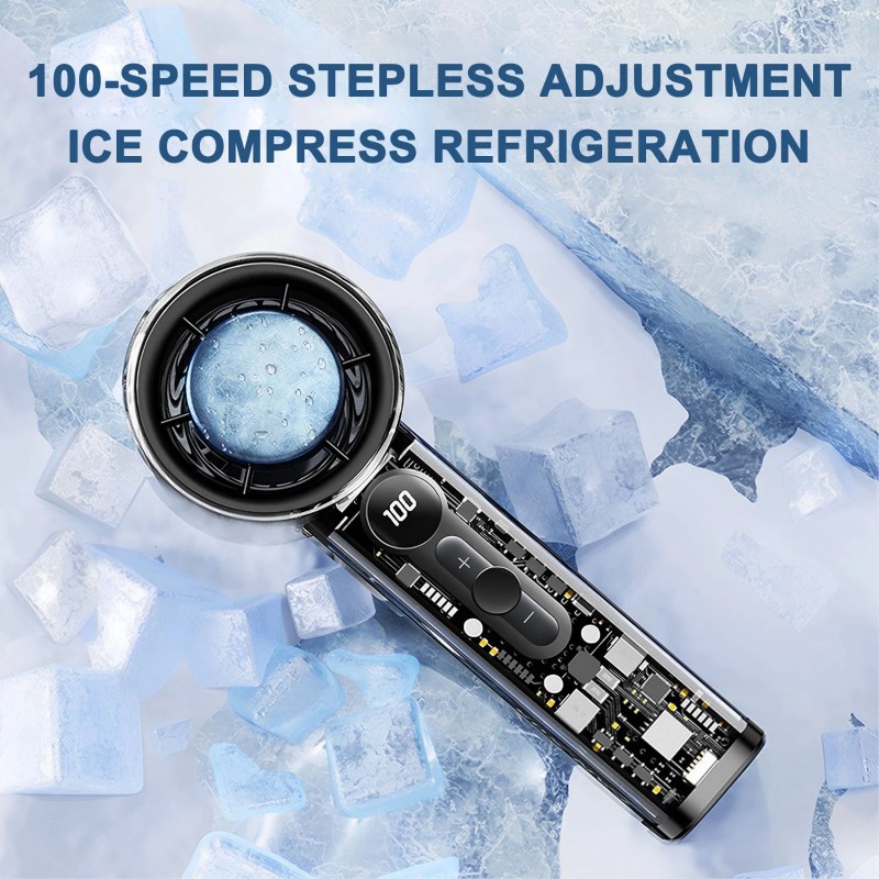 FAN-X05 Handheld Portable Fan With Ice Cooler Speed (1-100) 3000mAh
