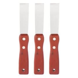 uxcell Putty Scraper 1" Stainless Steel Putty Knife Wooden Handle for Drywall Puttying 3Pcs