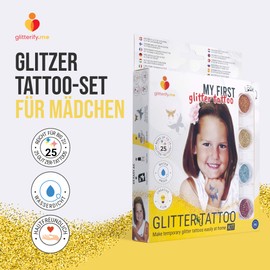 My First Glitter Tattoo - Glitter Tattoo Set for Girls Kids - Made in EU Cosmetic Quality