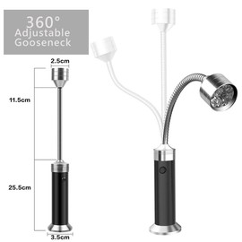 FBve Barbecue Grill Light, 2 Pack Magnetic Base Ultra-Bright LED Grill Lights, 360 Degree Flexible Gooseneck, Weather Resistant