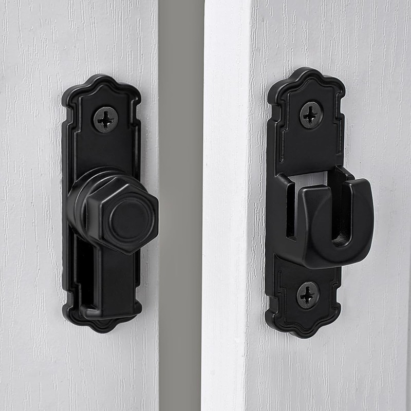 4 Packs Black Aluminum Alloy 90/180 Degree Gate Lock,Barn Door