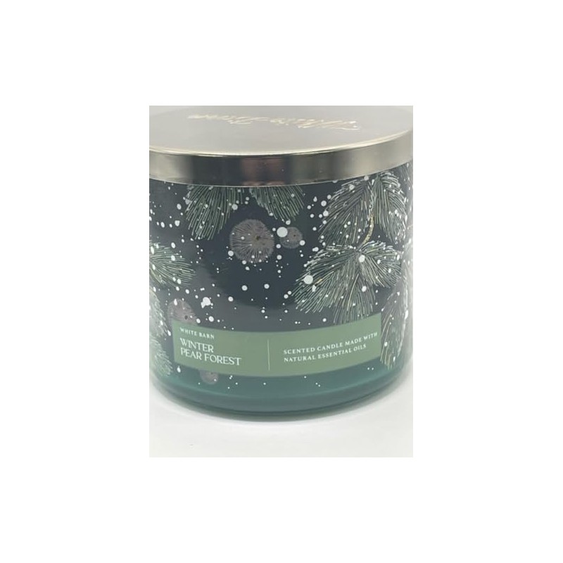 Winter Pear Forest 3 Wick Scented Candle White Barn