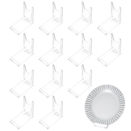 13 Pcs Acrylic Plate Stands for Display, Clear Display Stands, Plastic Acrylic Plate Holders Display Stands Easels, Adjustable Acrylic Stands for Display Holder for Mobile Phones Photos Cards Books