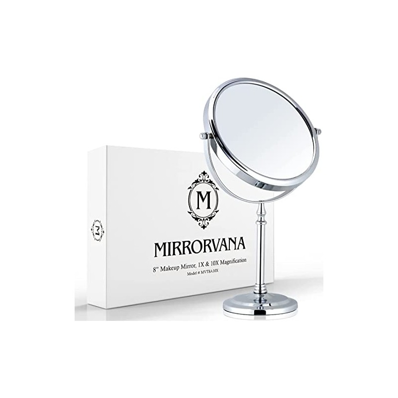 Mirrorvana Espejo de Mesa con Aumento 10X y Giro 360°