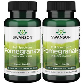 Swanson Full Spectrum Pomegranate Whole Fruit & Seed 60 Capsules (2 Pack)