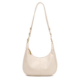 Small Hobo Bags Retro Crescent Shoulder Purse Women Soft Crossbody Handbag, White