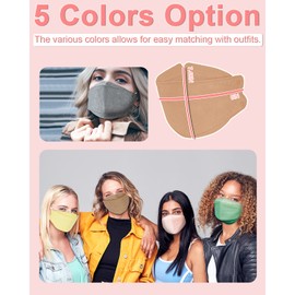 AOTDAOU KN95 Face Mask for Women Men, 20 Packs Earth Tone Print Masks Individually Wrapped, Disposable Colored Mask Comfortable Fit for Adult, 4-Ply Breathable Mask with Adjustable Nose Wire