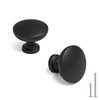 homdiy 25 Pack Black Cabinet Knobs Matte Black Round Dresser