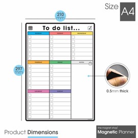 The Magnet Shop A4 Magnetic to Do List and Weekly Planner - Organise Your Chores, Housework, Office and Business Tasks with Our Dry Wipe Boards and 4 Free Magnetic Dry Erase Pens!