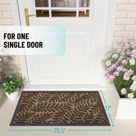 OLANLY Door Mat Indoor Outdoor Entrance, 36x24, Waterproof All-Weather All-Season Doormat, Sturdy Natural Rubber, Stain and Fade Resistant, Low Profile, Easy Clean Patio Entryway Mat, Brown