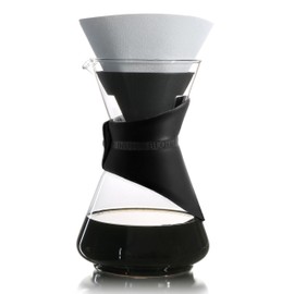 Finum BLOOM AND FLOW - Kaffeebrüher mit Glaskaraffe, Kaffeebereiter, Handbrüh Kaffee, Kaffeezubereiter, Filterkaffee, Pour Over, Kaffeeaufbereiter aus Glas mit Filter, Kaffeekessel, BPA-frei - Schwarz
