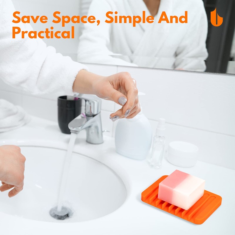 Urbanstrive Soap Dish Shower Waterfall Soap Tray Holder for Bathroom,