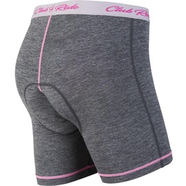 Club Ride Apparel MontCham - Pantalones cortos de ciclismo para mujer (3 horas), color negro